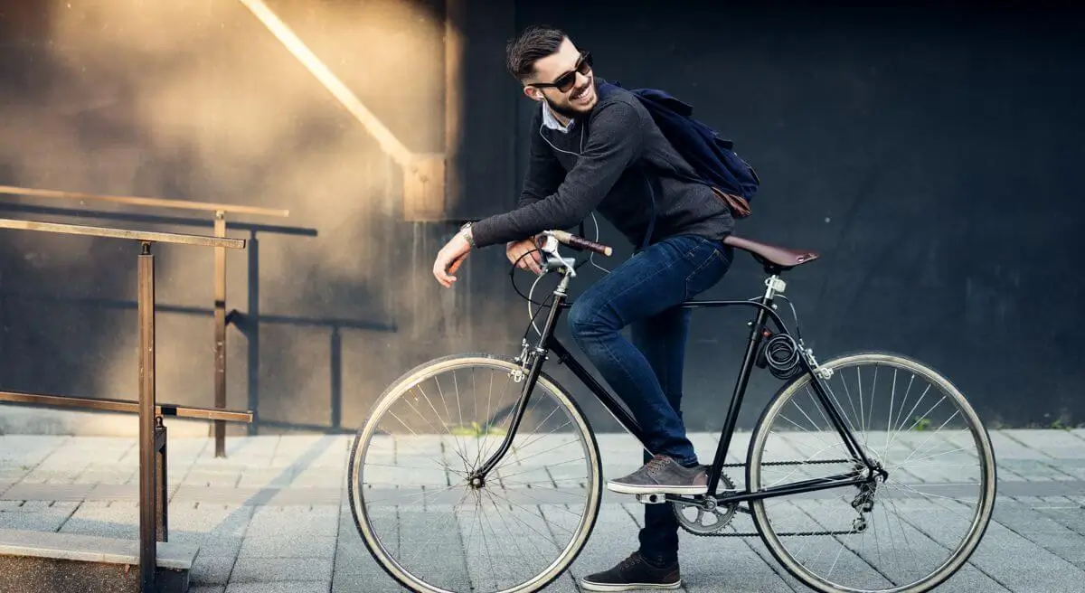 Happy Man on Bicycle